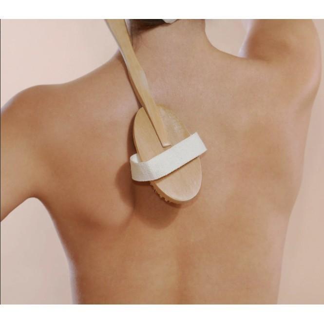 ️FREE SHIP️ Bàn chải da khô và ướt Chính hãng 100% Skin (Tẩy tế bào chết - Massage - Cán dài tháo rời 40cm) FS1167