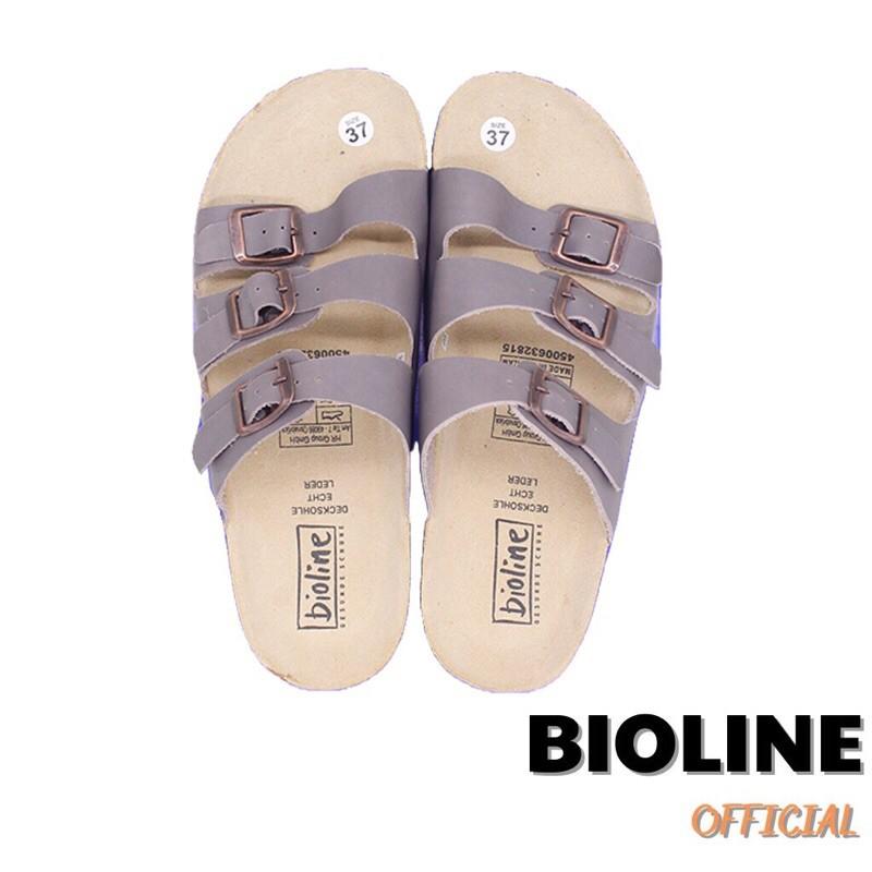 Dép đế trấu birken Bioline da bò thật quai ngang unisex B09 -Bioline Official