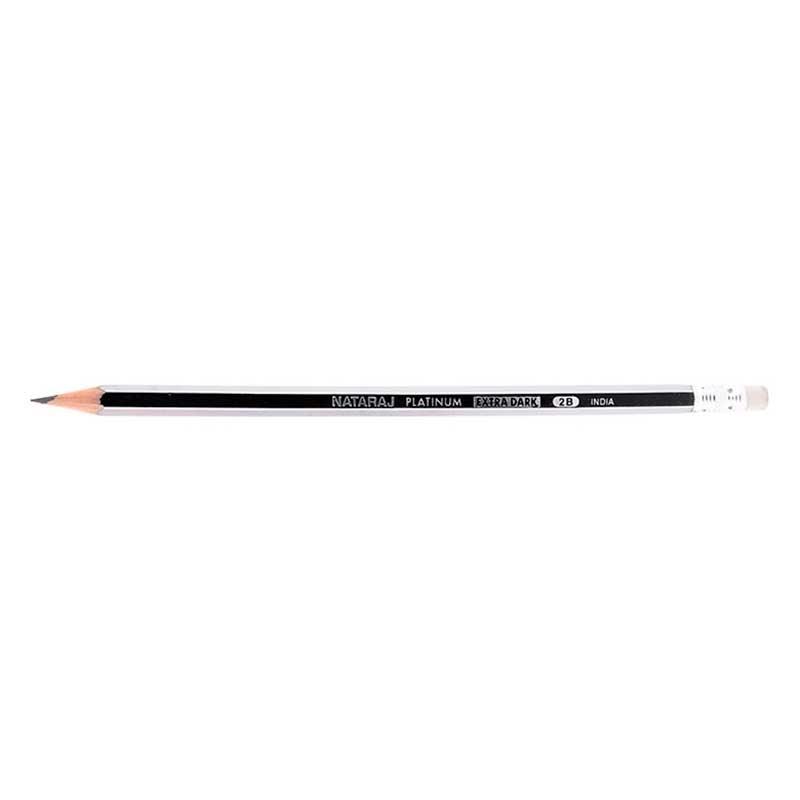 Bút Chì Gỗ 2B Nataraj Platinum Extra Dark NA-2B - Thân Đen