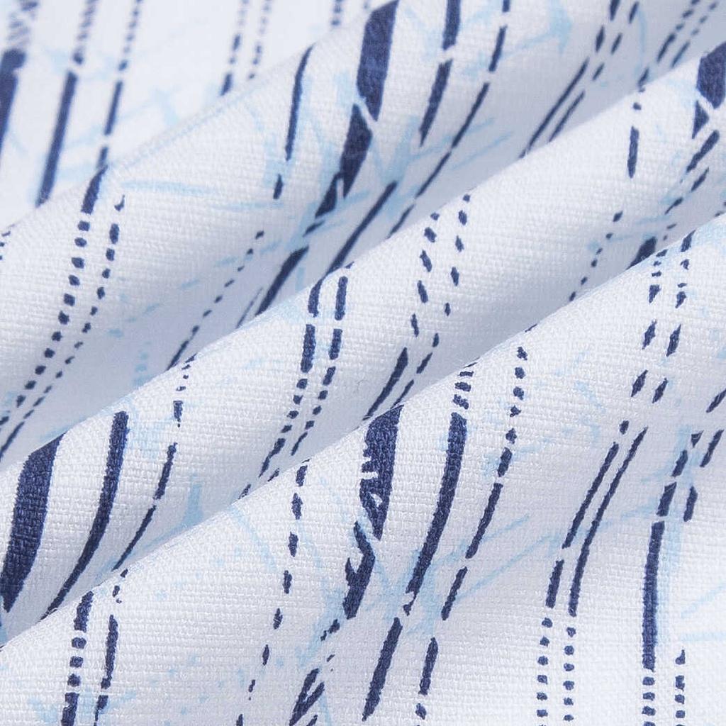 Áo sơ mi nam ngắn tay ARISTINO họa tiết trắng in xanh tím than thời thượng, lịch lãm - ASS043S3