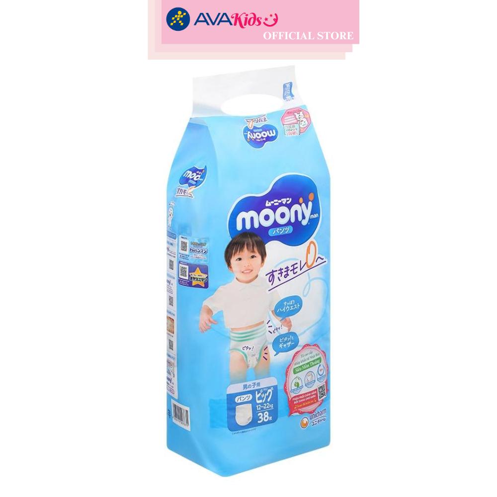 Tã quần cho bé trai Moony man size XL 38 miếng (12 - 22 kg)