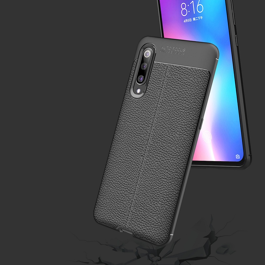 Ốp lưng cho Xiaomi Mi 9 silicon giả da, chống sốc chính hãng Auto Focus