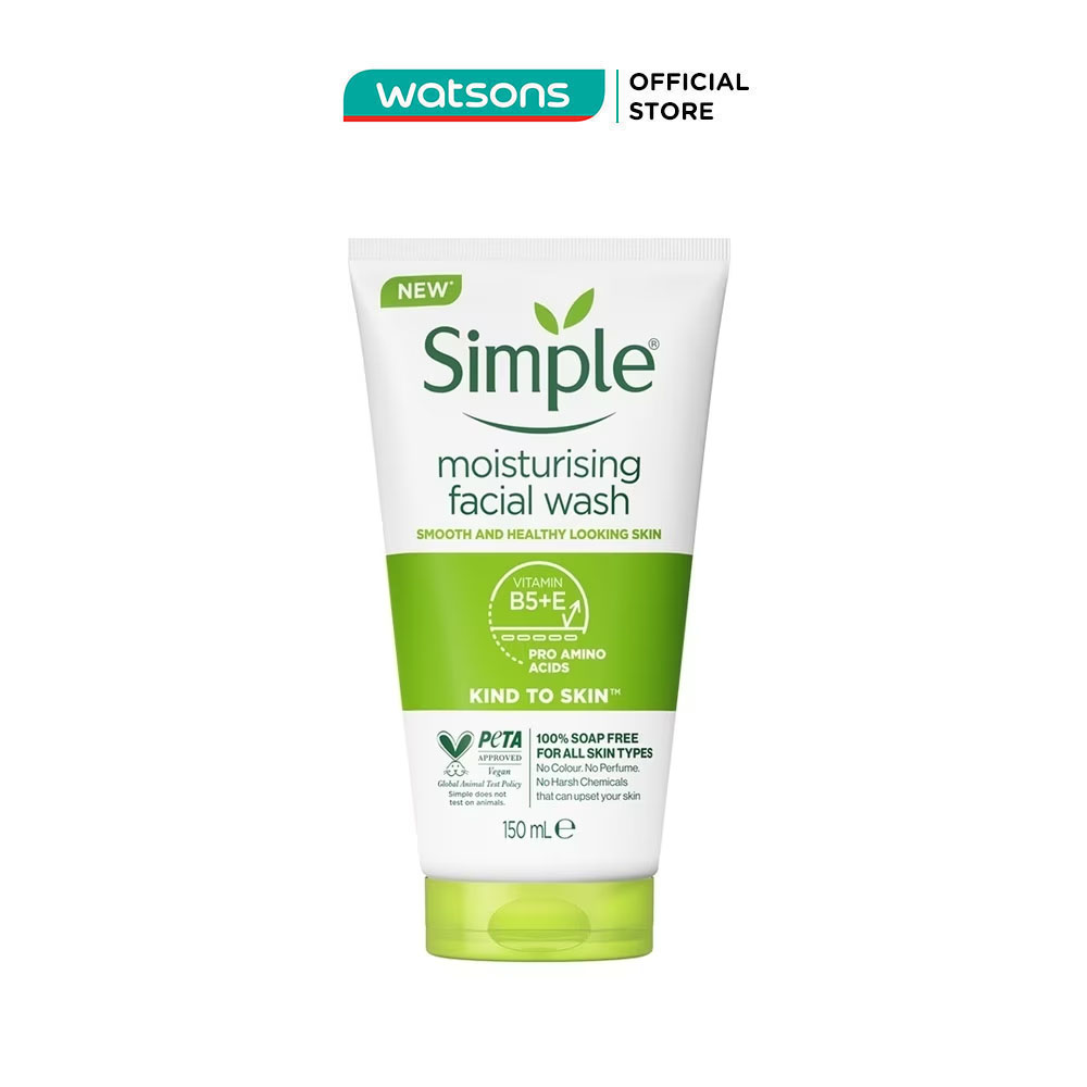 Sữa Rửa Mặt Simple Moisturising Facial Wash Dành Cho Da Khô và Da Nhạy Cảm 150ml