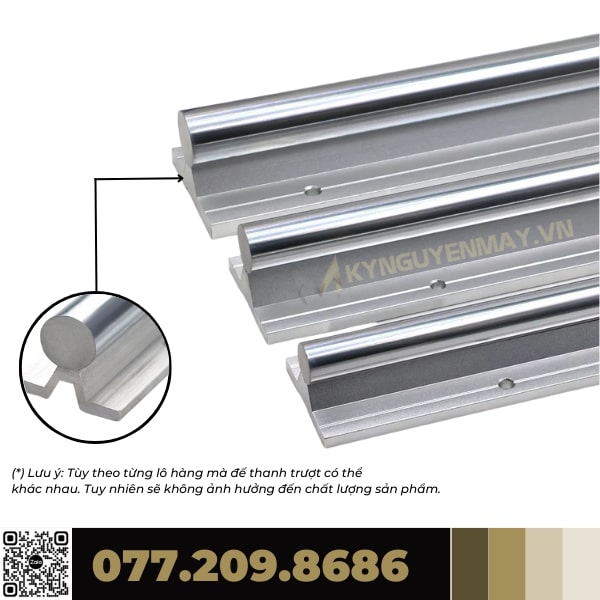 Thanh Trượt Tròn Có Đế Trục 35, 40, 50, Thanh Ray Trượt Có Đế SBR35, SBR40, SBR50, Ray Trượt Dài 1000mm