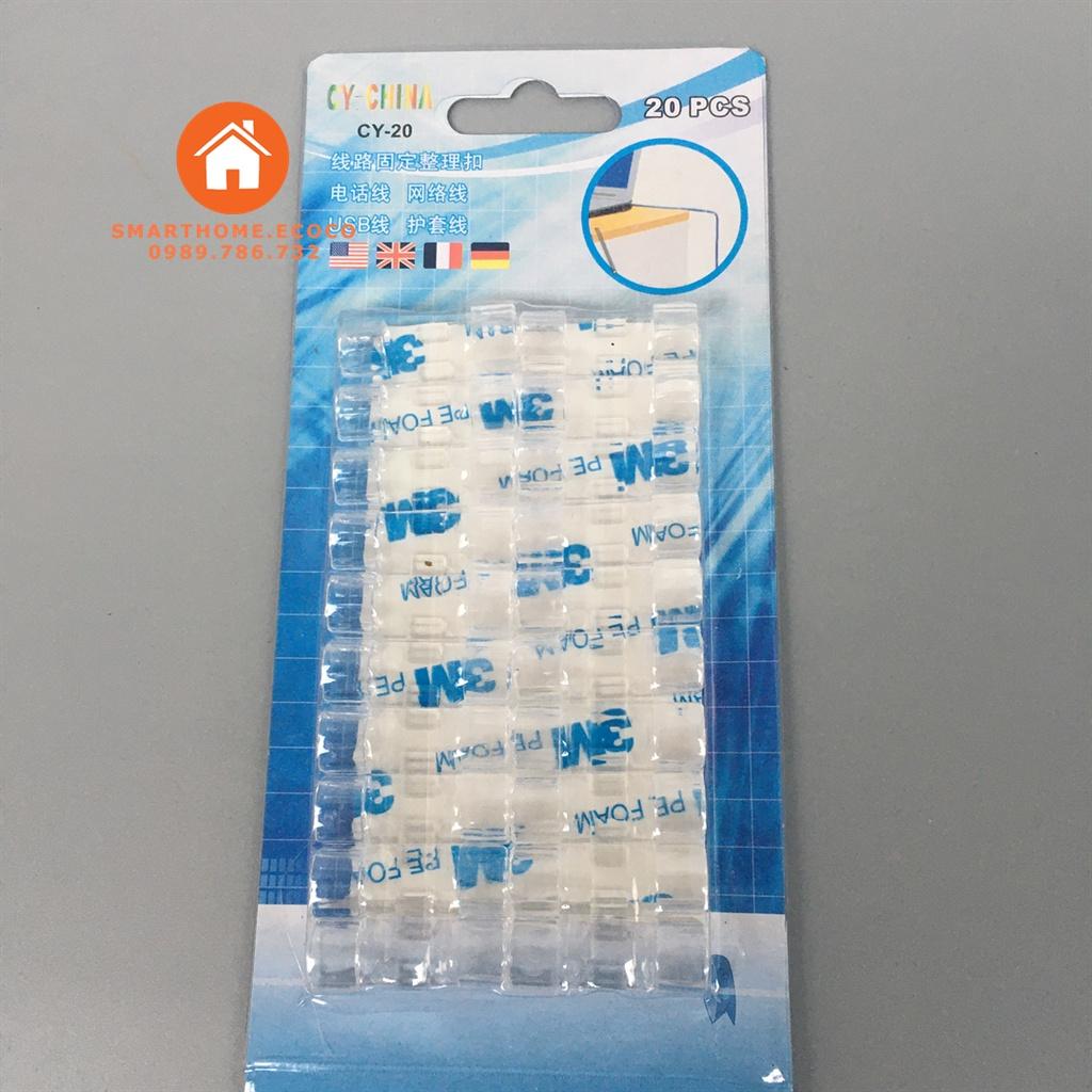 Set 20 Nẹp dây điện gắn tường cố định tiện dụng