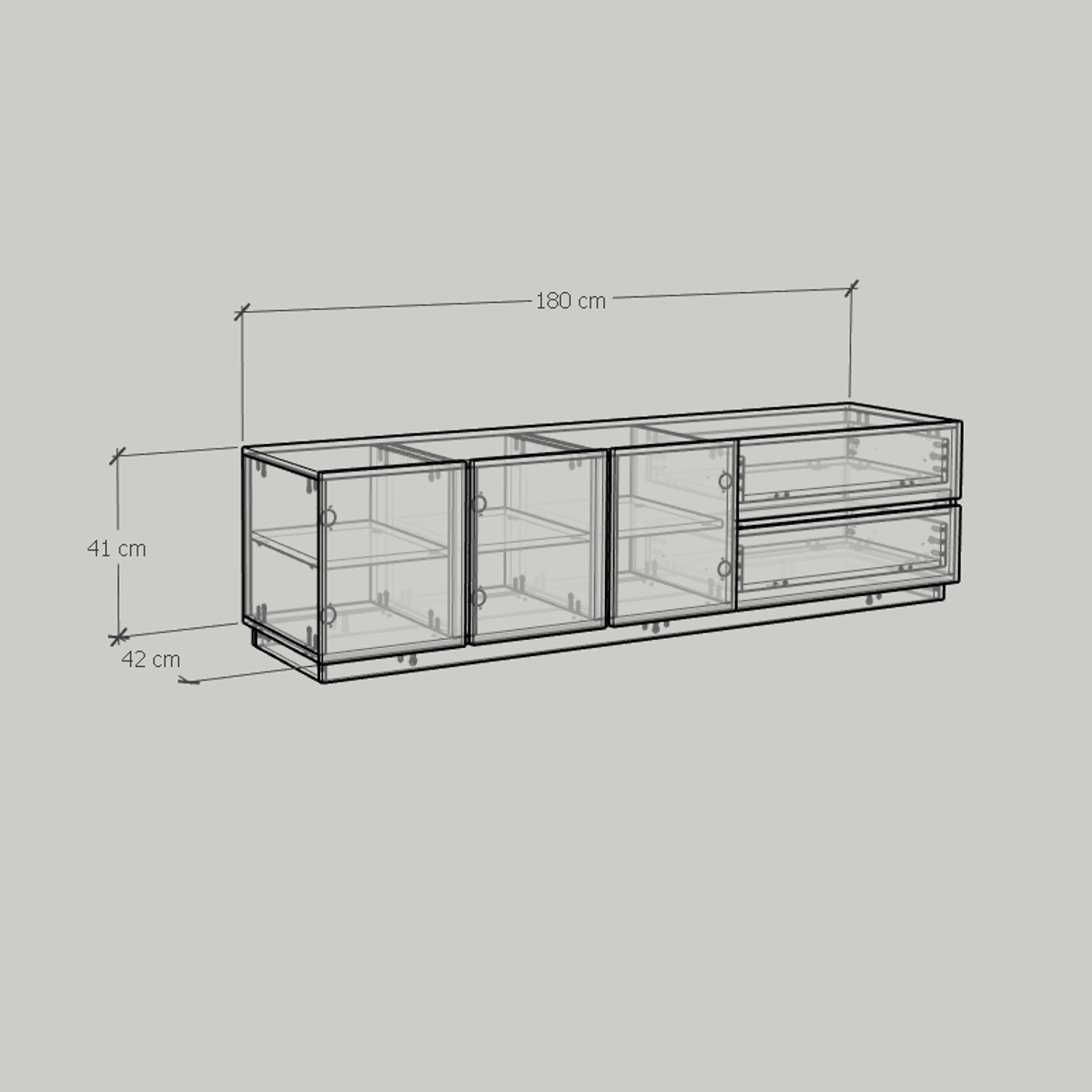 [Happy Home Furniture] MACRO, Kệ Tivi - 5 ngăn, 180cm x 42cm x 46cm ( DxRxC)   , KTV_001