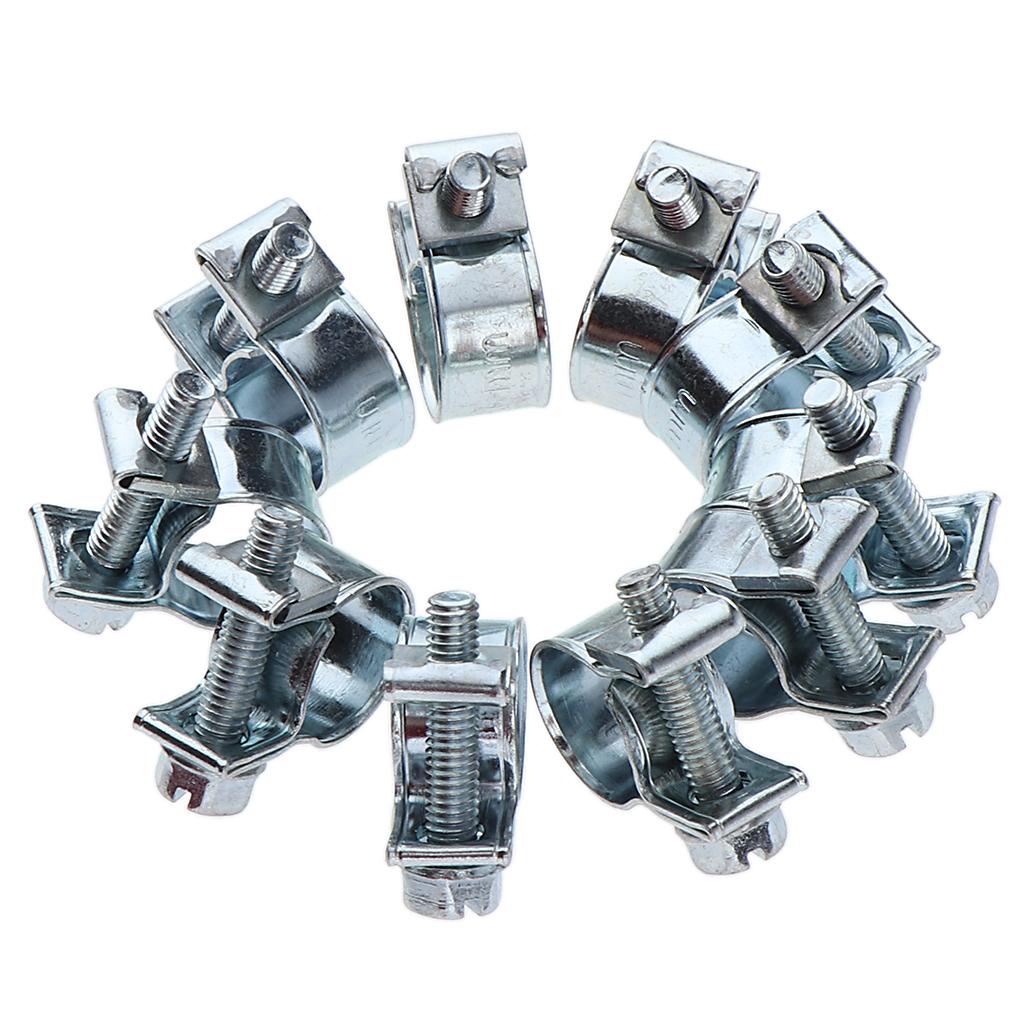 20x Mini Adjustable Hose Pipe Clips Fuel Water Line Worm Clip Ø 10 - 12mm