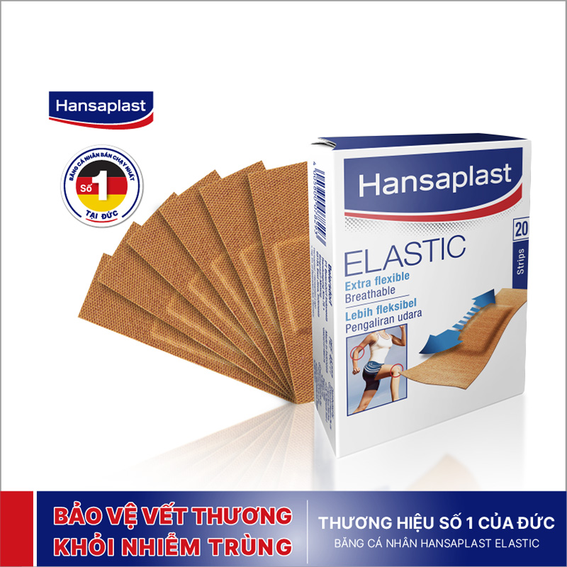 Băng cá nhân Hansaplast Elastic gói 20 miếng