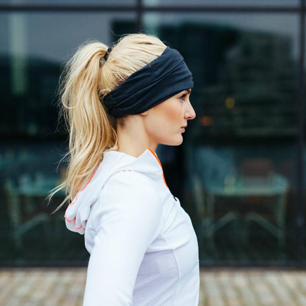 Phụ nữ mới rộng thể thao trên băng yoga kéo dài băng kéo tóc đàn hồi solid Running Turban Head Wrap Color: green