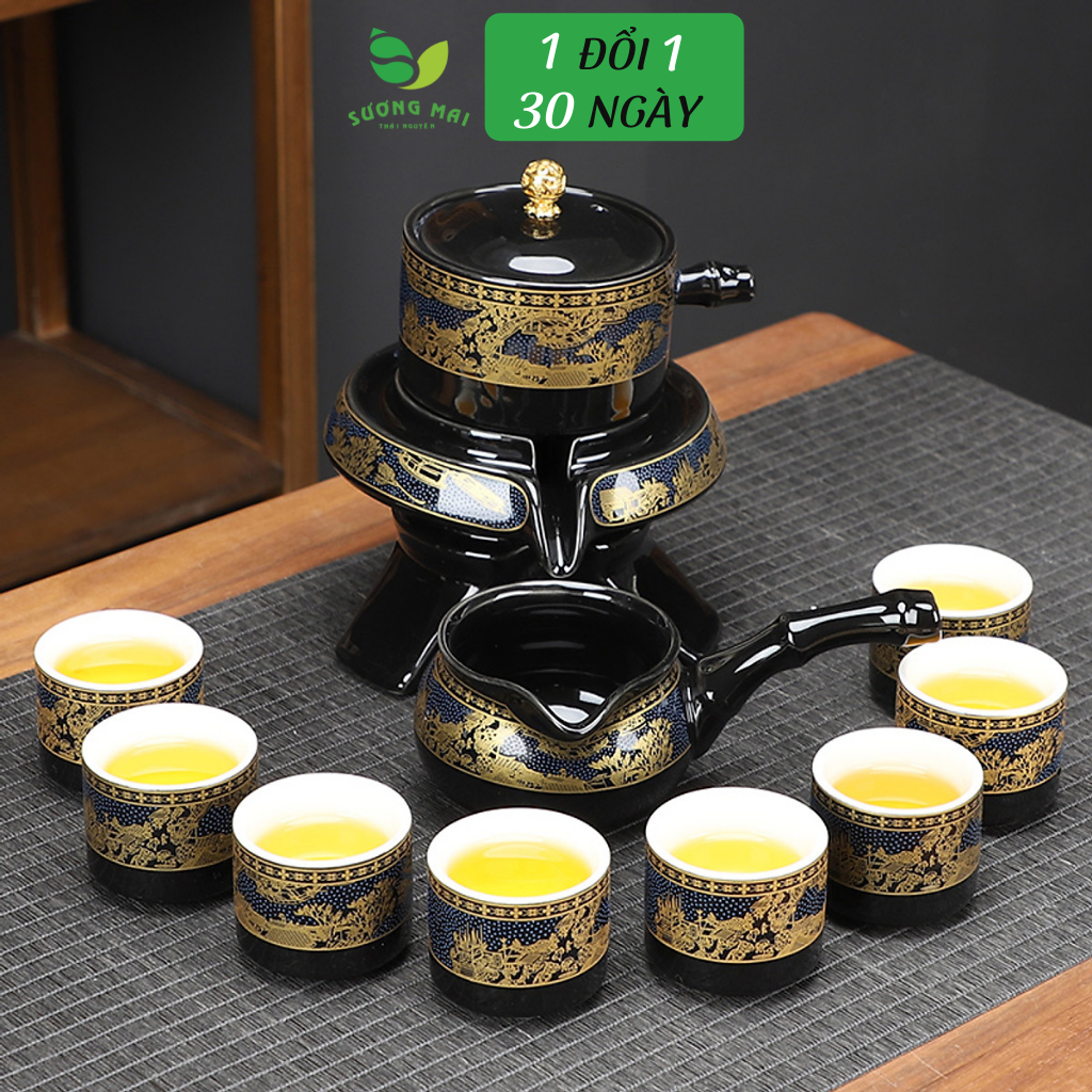 Bộ ấm chén pha trà cối xay Cảnh Trấn Thanh Di 13&12&11 món
