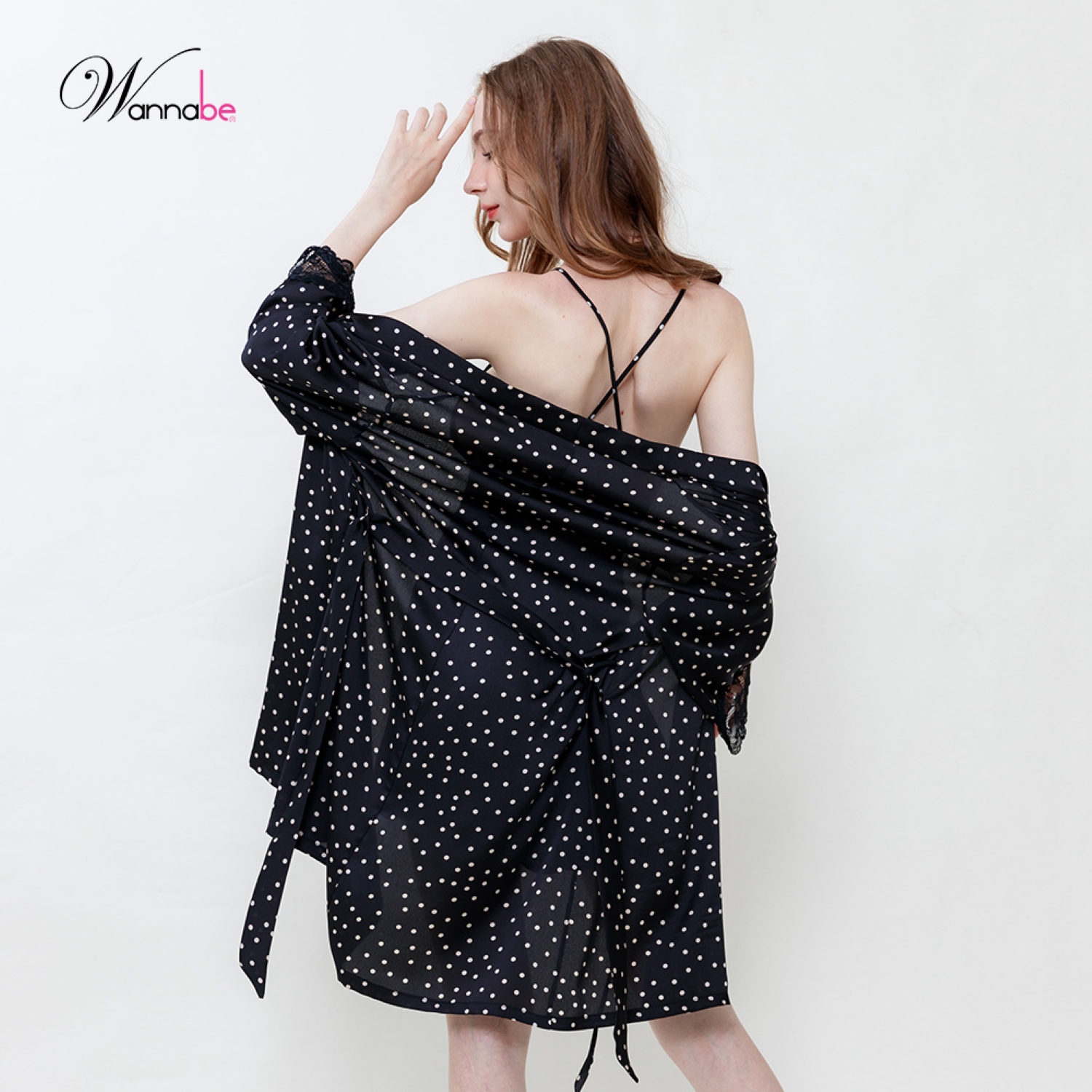 Áo choàng ngủ lụa latin WANNABE KIS90 áo khoác kimono cao cấp chiếc áo choàng quyền lực ẩn chứa nét gợi cảm tiềm ẩn bên trong áo