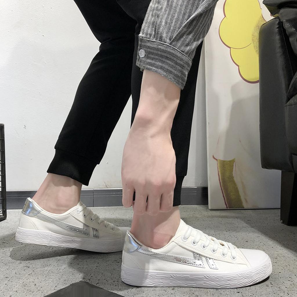 Classic Canvas Shoes for Men,Comfort Lace-up Casual Sneakers Low Cut Shoes