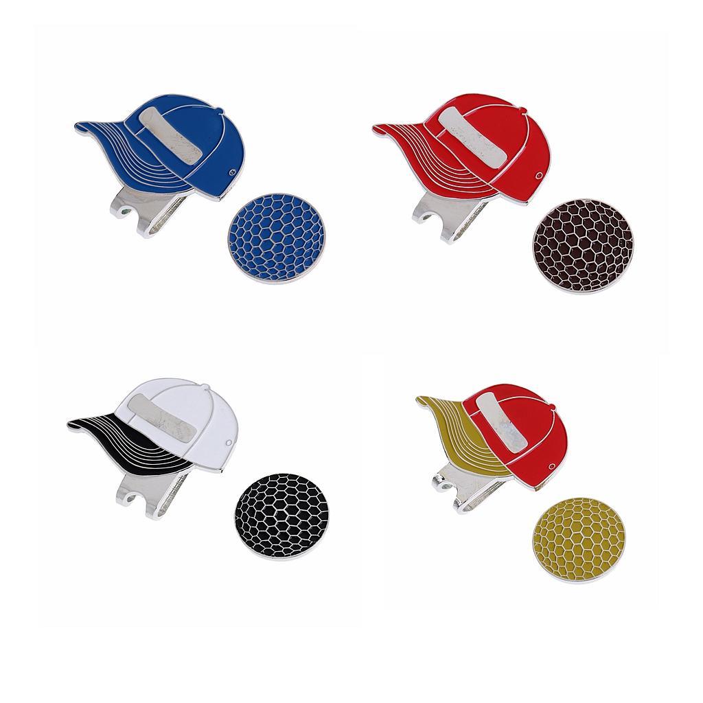 Golf Cap Pattern Alloy Golf Hat Clip with Marker