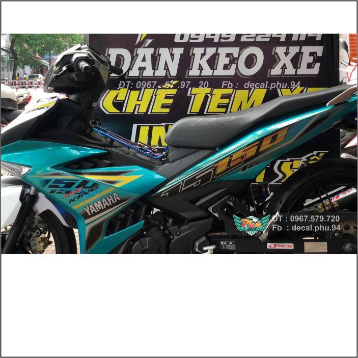 Tem Exciter 150 phối xanh lục bảo Crom
