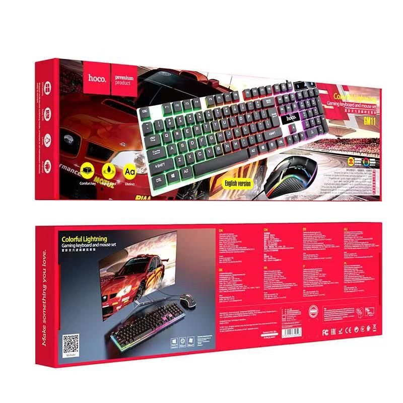 Combo Bộ bàn phím và chuột gaming cao cấp Hoco GMII - Hàng chính hãng