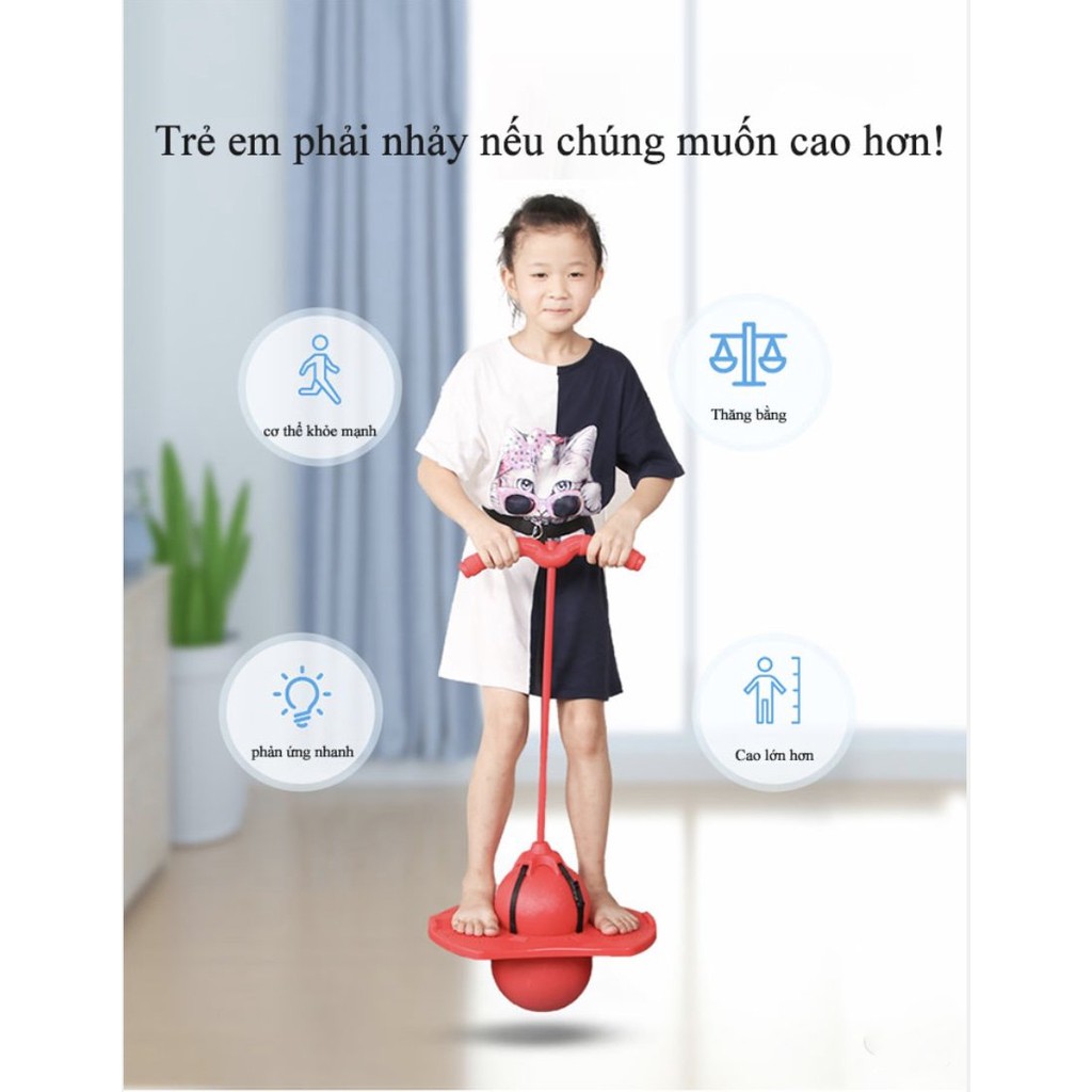 Bóng nhúng nhảy rèn luyện thể chất phát triển chiều cao cho bé từ 7 tuổi (Blue) - bao gồm đồ bơm hơi