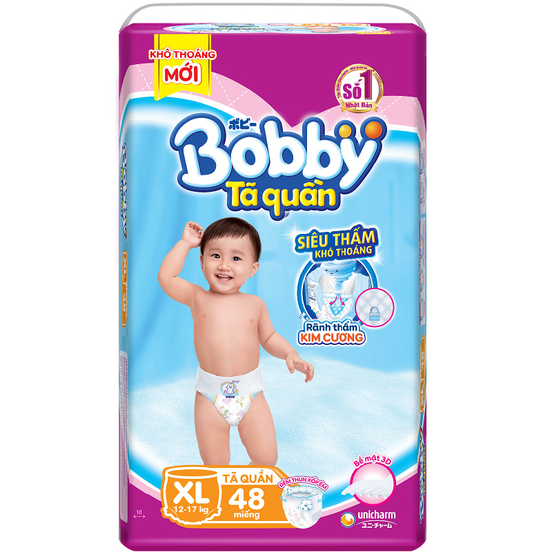 Tã Quần Bobby Siêu Thoáng XL48 (48 Miếng)