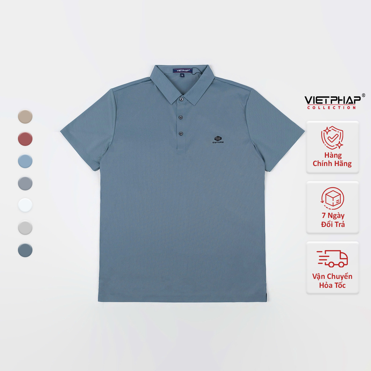 Áo Polo Nam VIỆT PHÁP Form Luxury - Thun Lụa Lạnh, lịch lãm, sang trọng 2A116