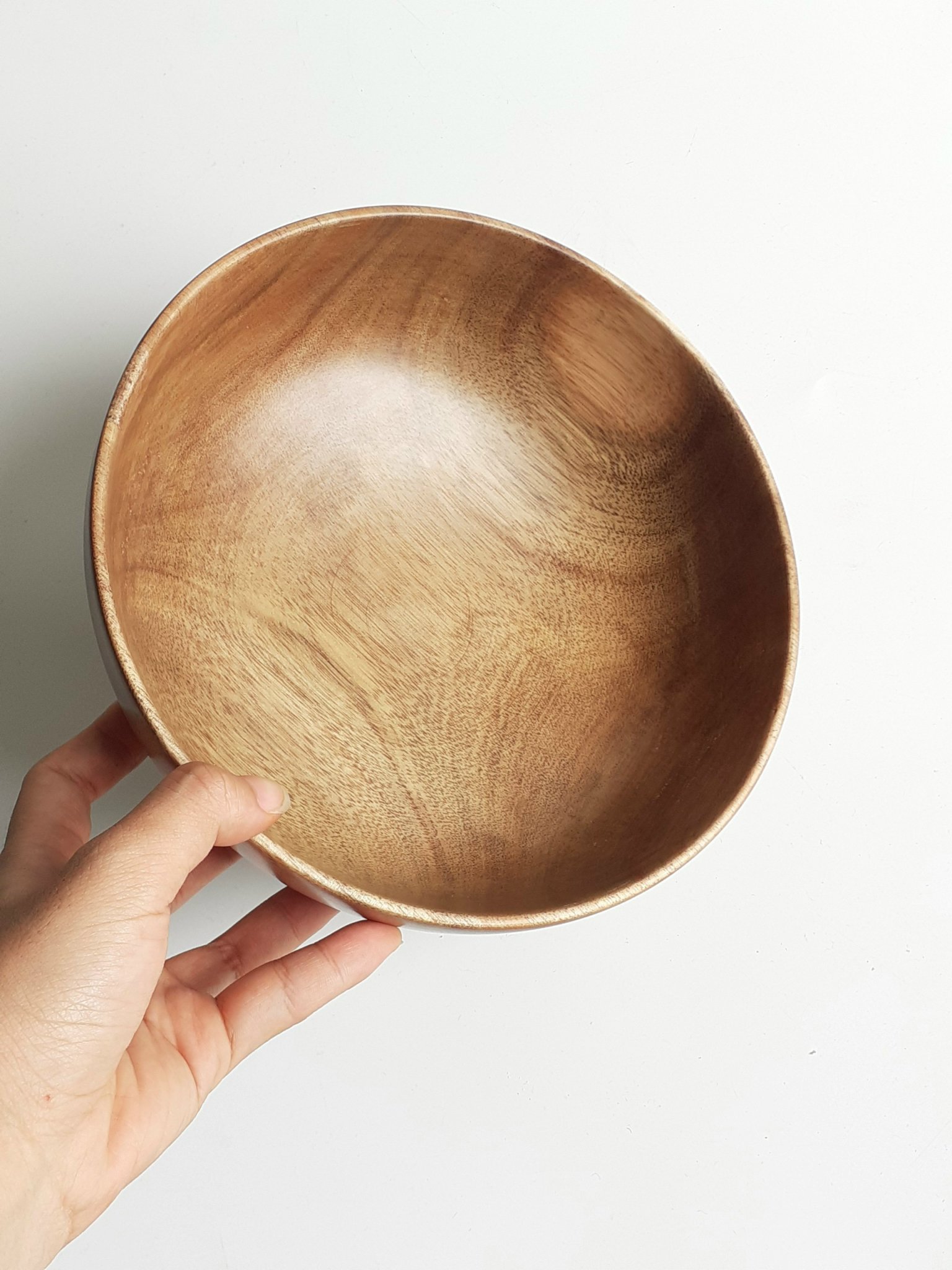 Bát Gỗ Keo Tự Nhiên Size 20x7cm Dùng Ăn Salad, Hoa Qủa, Decor Chụp Ảnh Của Vitrapro