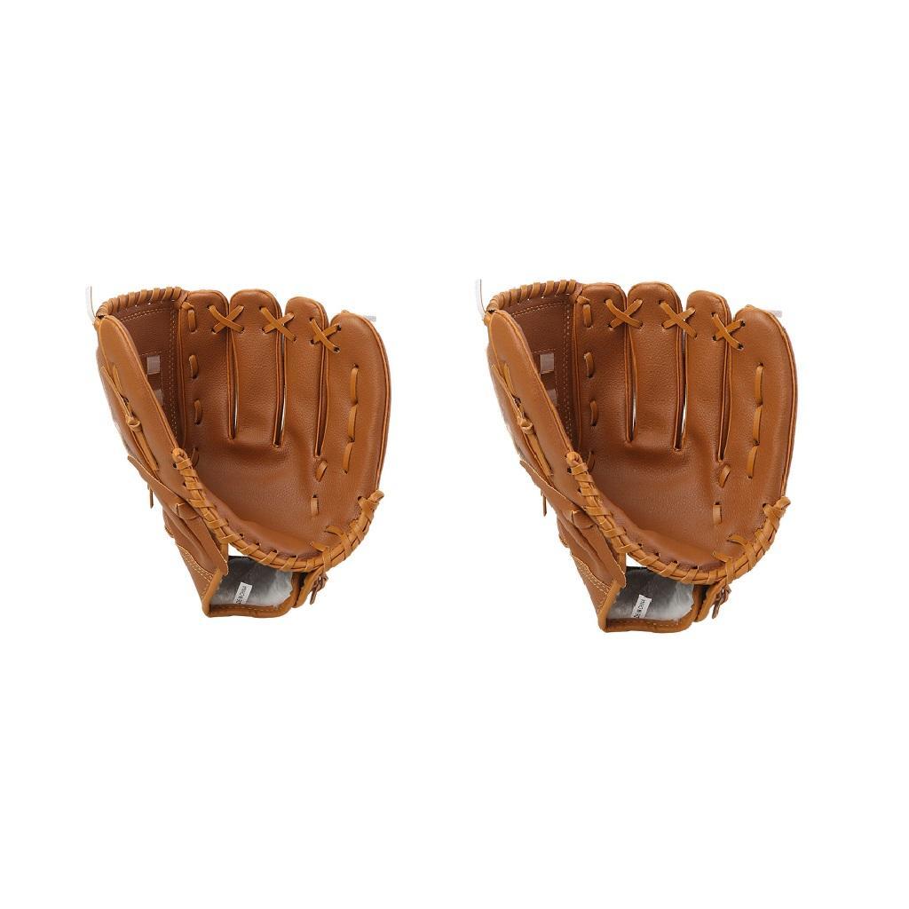 2x Baseball Glove for Kids Children's Beginners Infield Pitcher Gloves Mitts