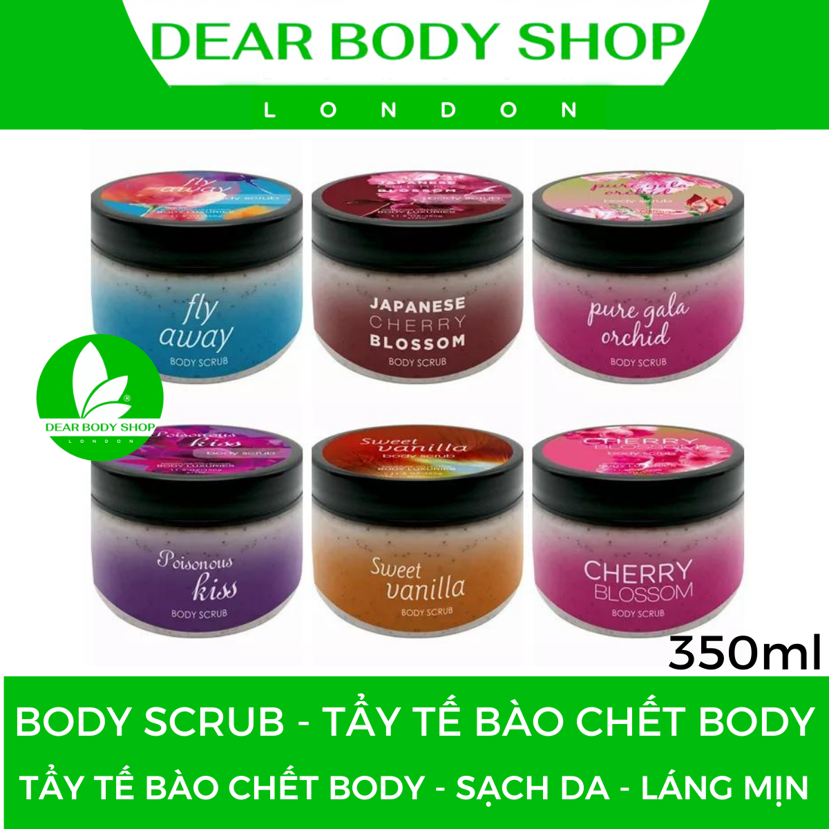 TẨY TẾ BÀO CHẾT TOÀN THÂN DEAR BODY - BODY SCRUB 350g - GIẢI PHÁP LÀM SẠCH HẾT CHẤT SỪNG TRÊN DA - LẤY ĐI LỚP BỤI NẰM SÂU LỖ CHÂN LÔNG