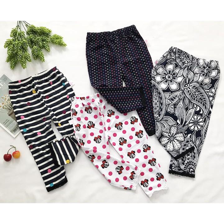 Quần legging dài bé gái từ 7kg-19kg thun cotton 4 chiều - QG28