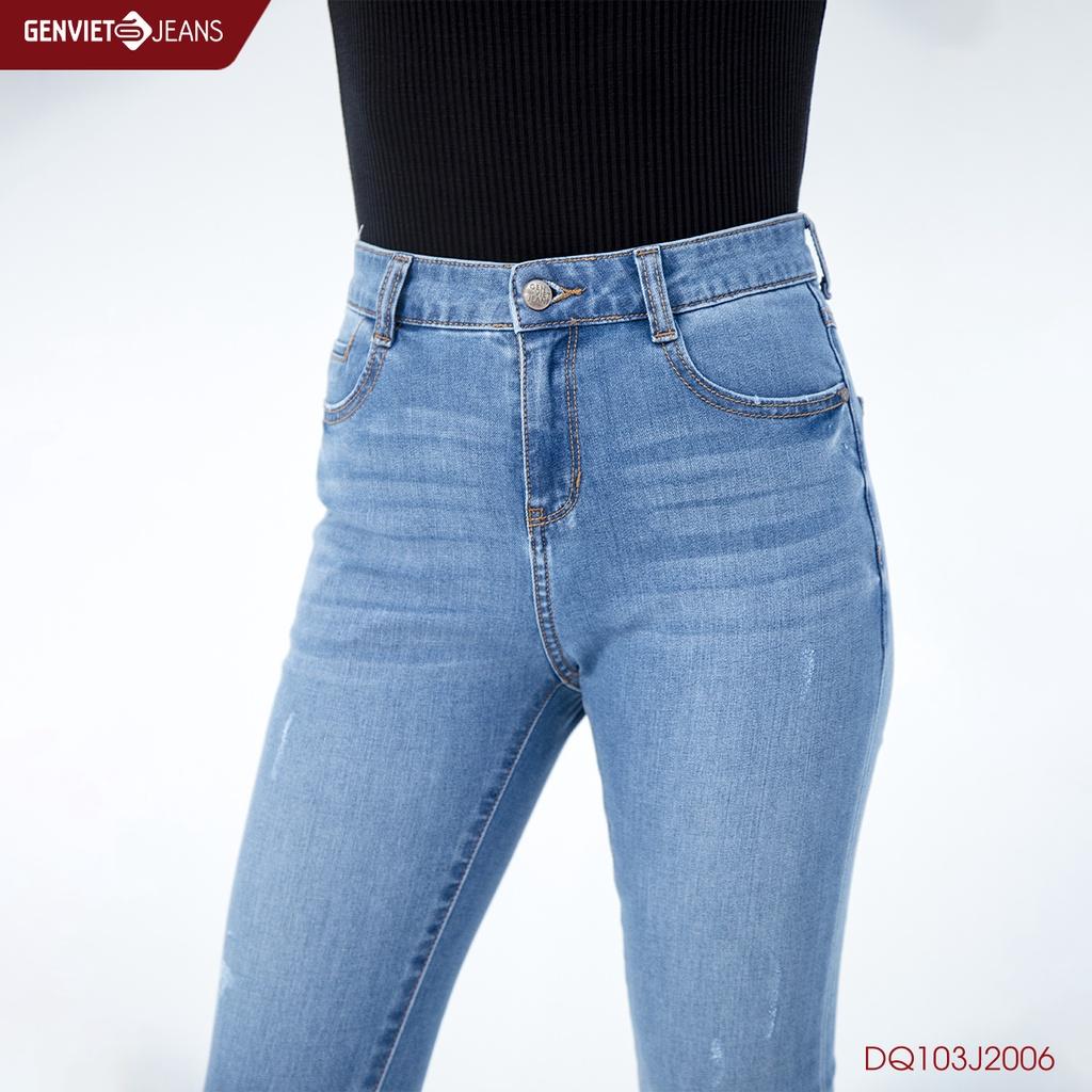 Quần Dài Jeans Nữ Mài Xước GENVIET DQ103J2006