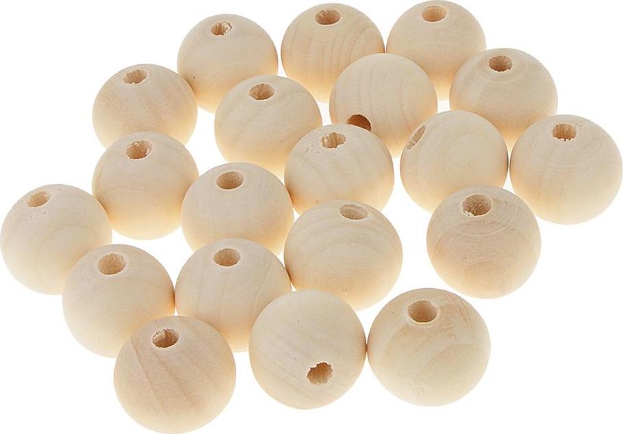 20 Pieces Round Wood Beads Loose Spacer Beads for Jewelry Crafting