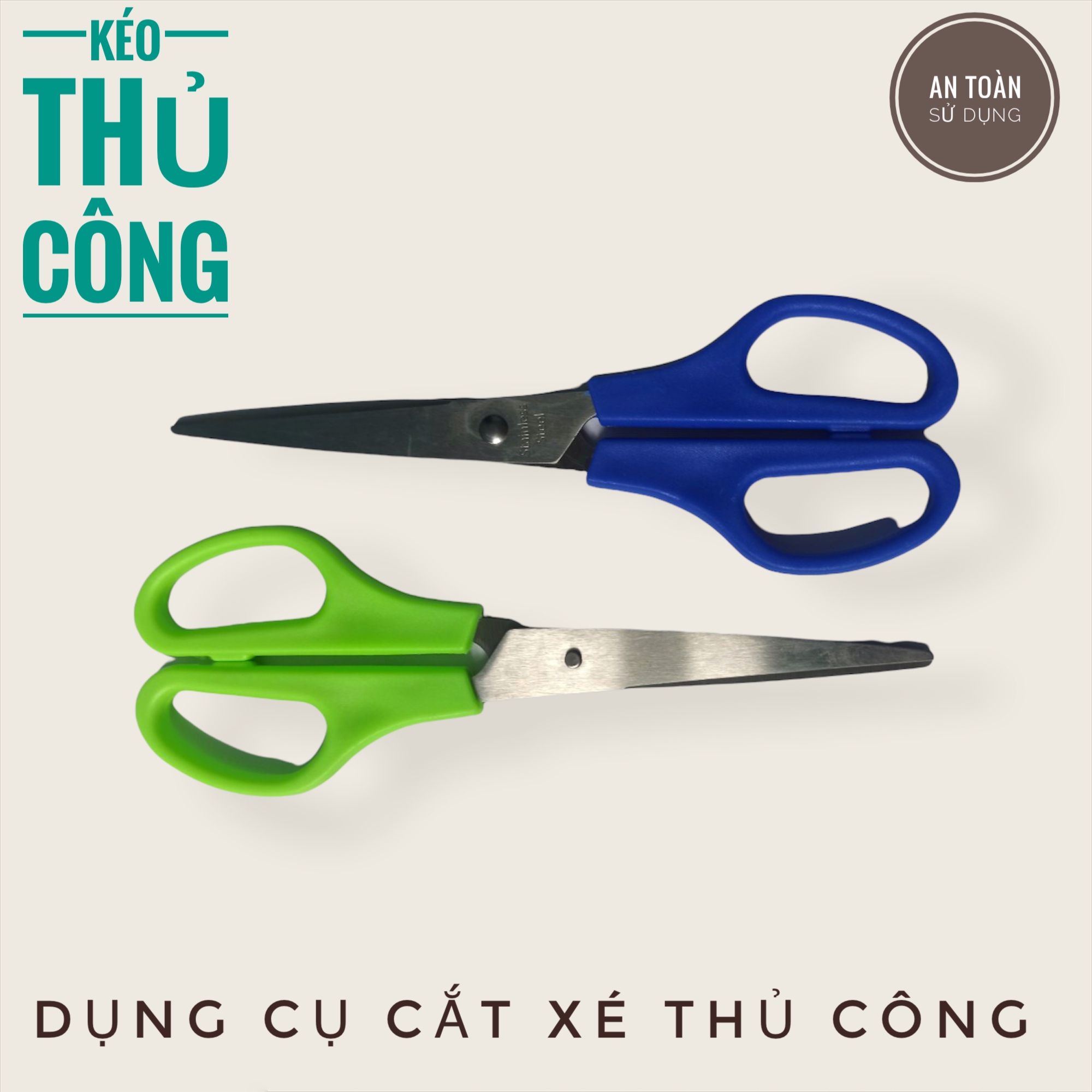 Cây kéo cắt giấy, cắt thủ công học sinh, dài 16cm