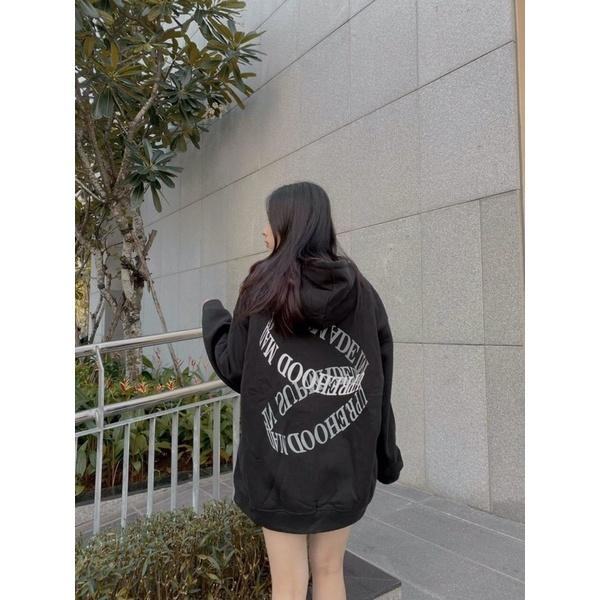 áo nỉ khóa hoodie chữ vòng đẹp cực hot in chữ siêu hot hàng mặc mát thoải mái dáng rộng unisex
