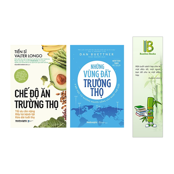 Combo 2 Cuốn Sách Hiểu Để Bảo Vệ Sức Khỏe: Chế Độ Ăn Trường Thọ + Những Vùng Đất Trường Thọ (Tặng Kèm Bookmark Bamboo Books)