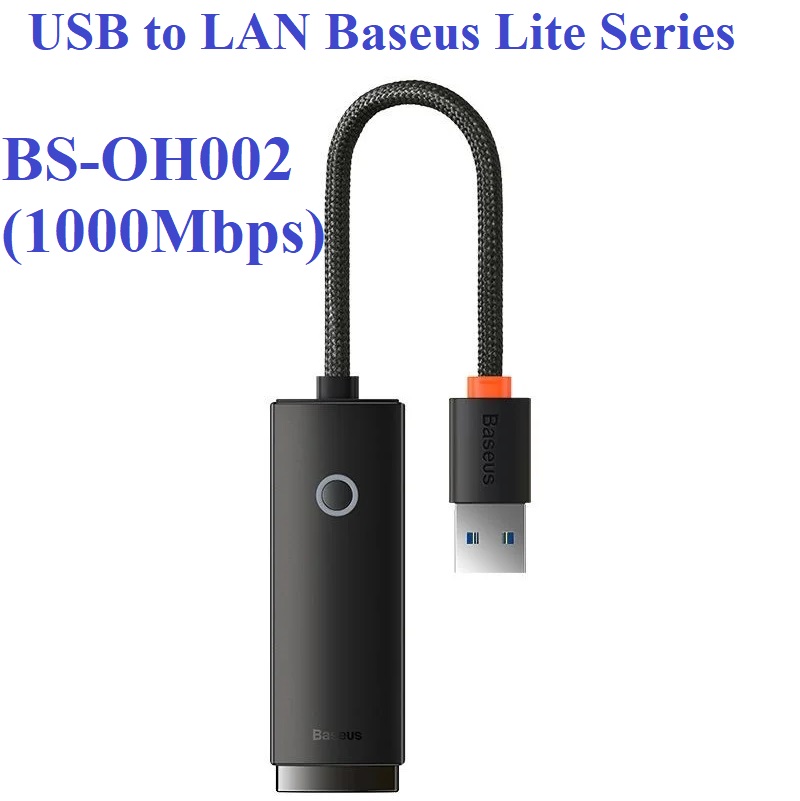 [ USB ra LAN ] Hub / đầu chuyển cổng USB ra cổng mạng LAN RJ45 Baseus Lite Series  BS-OH002 / BS-OH001 - Hàng chính hãng