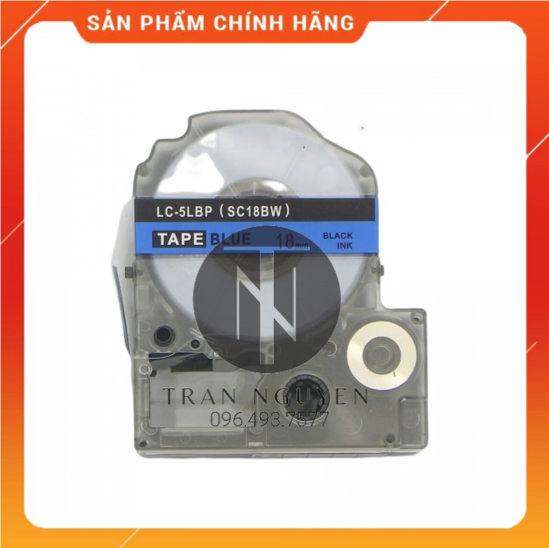 Nhãn in Tepra SC18BW - Chữ đen nền dương 18mm x 8m - Hàng nhập khẩu