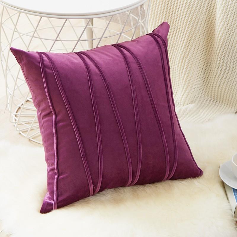 Gối Tựa Lưng Sofa Trang Trí Nhung Dập Sọc Ziczac PA9637