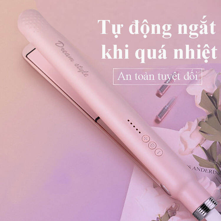 Máy Uốn Tóc Mini Tự Động Hàn Quốc 3 in 1 Smart Curl Máy Làm Xoăn Tự Động Kiêm Máy Duỗi Tóc Ép Tóc Ion Âm Tiện Dụng 5 Mức Nhiệt Phù Hợp Nhiều Kiểu Tóc Tự Động Ngắt Khi Quá Nhiệt - Tặng Lược Và Kẹp Tóc Thời Trang