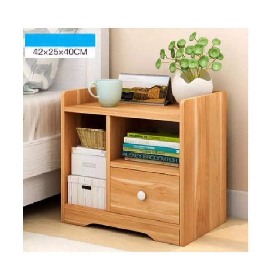 Tủ, Kệ Đầu Giường Vuông 1 Ngăn Kéo Màu Gỗ 40 x 26 x 40cm GD167