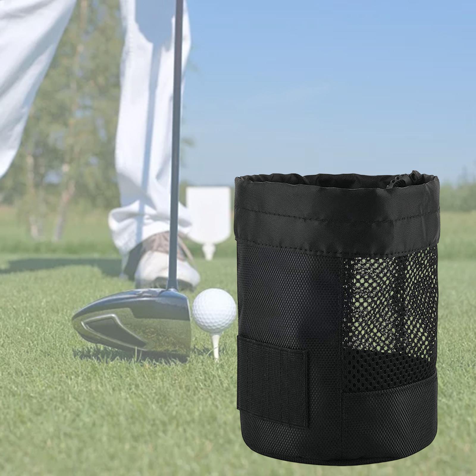 Golf Ball Bags with Tee Holder Portable Nylon Golf Mesh Bag for Training