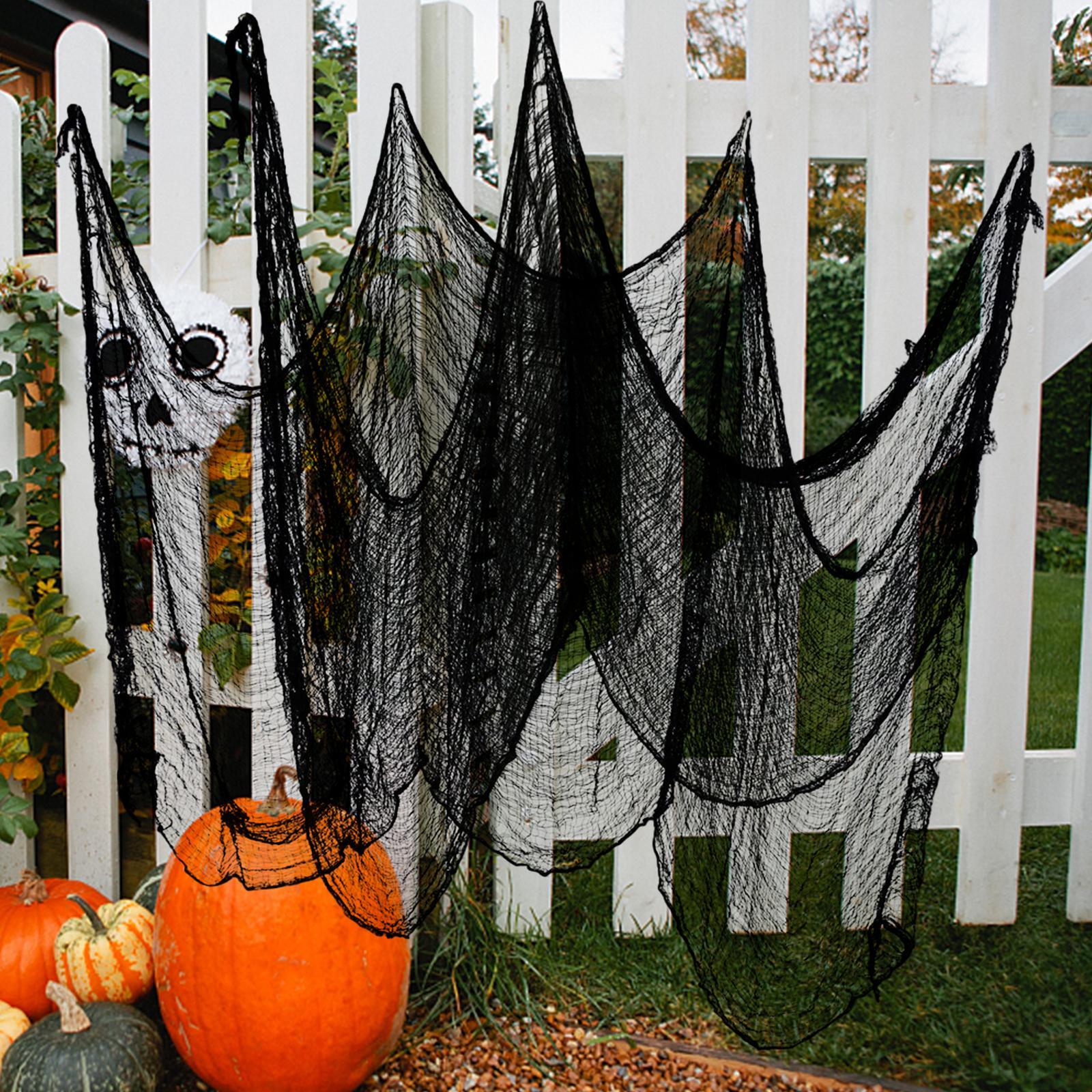 Halloween Black Creepy Cloth Spooky Cloth Decor DIY Gifts Props Outdoor Hanging Scary Gauze Spooky Halloween Decoration for Walls Gates