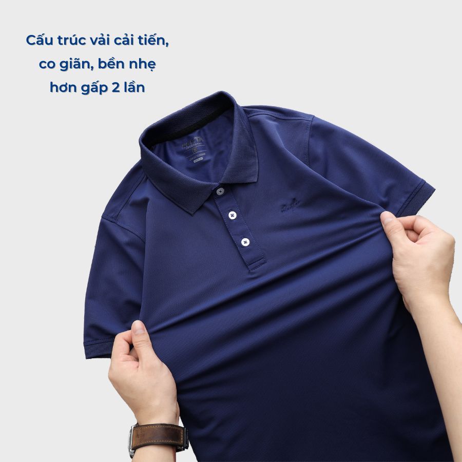 Áo thun Polo nam REETA, thiết kế basic, chất vải thun cao cấp mềm mịn logo thêu thời trang form suông dễ mặc - A1730