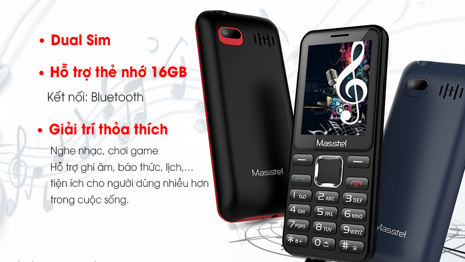 Điện thoại Masstel izi 250 2 SIM , Pin 3000mah - Hàng chính hãng