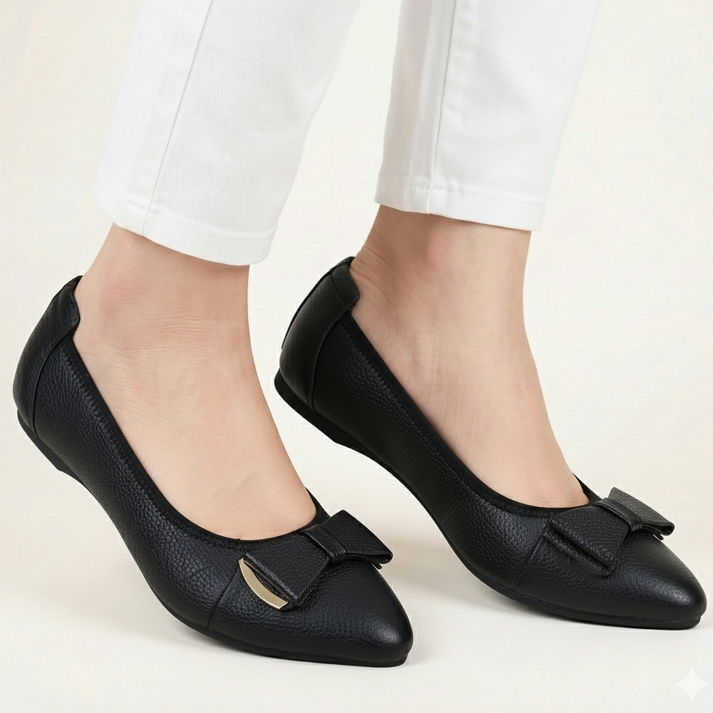 Giày Nữ Búp Bê Đế Bệt HÀ NAM Da Bò Thật Thời Trang Cao Cấp 2cm BBN2023