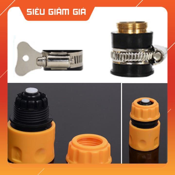 Bộ dây vòi xịt nước rửa xe, tưới cây . tăng áp 3 lần, loại 20m 206701-2 đầu đồng, cút, nối đồng nhựa