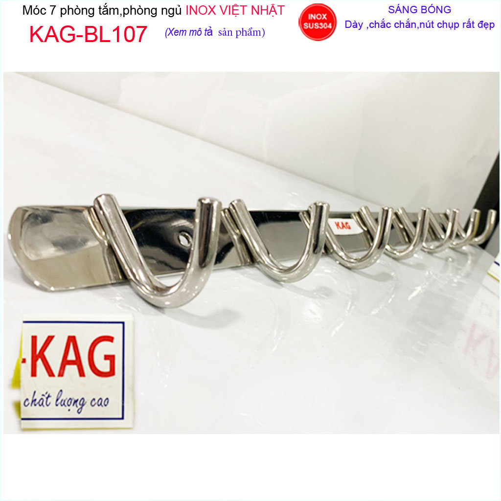 Móc khăn nhà tắm KAG-BL107, móc 7 SUS304 đúc tròn cao cấp thiết kế hiện đại siêu bền
