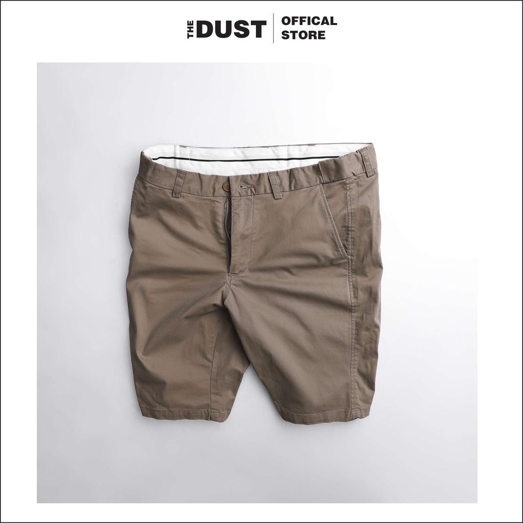 Quần short đùi nam LCT 01 trơn basic vải kaki xuất xịn dày dặn, form slim fit có chun ẩn, co giãn nhẹ - THE DUST
