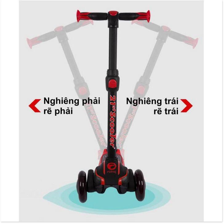 Xe trượt scooter 21st có giảm xóc, 3 bánh phát sáng cao cấp cho bé Tặng kèm 7 món bảo vệ cho bé - Gia Dụng SG