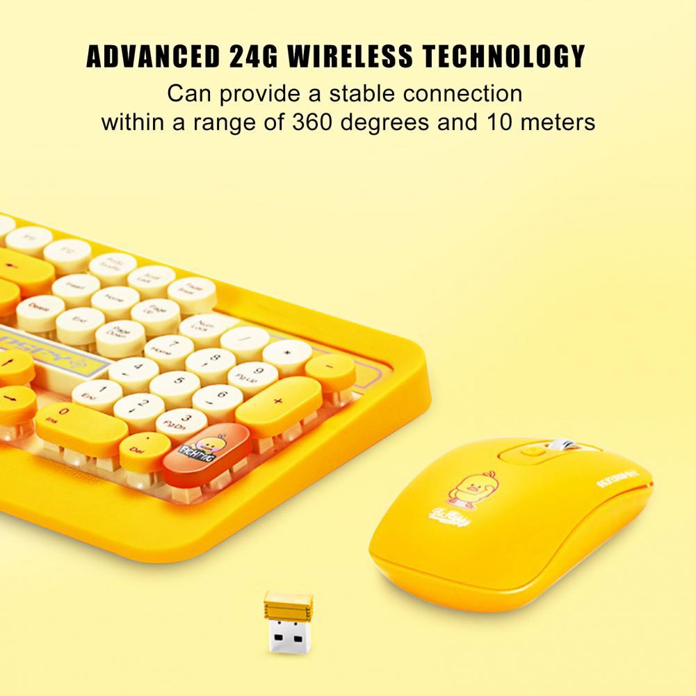 K68 Hoạt Hình Di Động Chống Nước 1600DPI Quang USB Chuột Bàn Phím Không Dây Lược Bộ Dành Cho Máy Tính Xách Tay Cho PC IOS Mạc Cho android