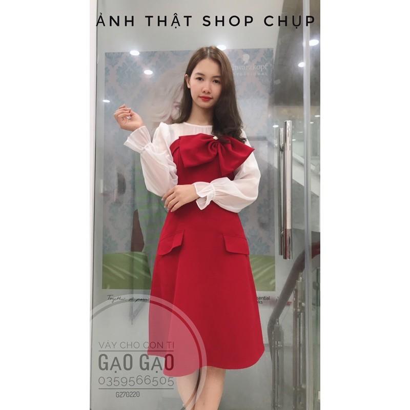 Váy đỏ nơ ngực cho con bú ẢNH THẬT SHOP CHỤP