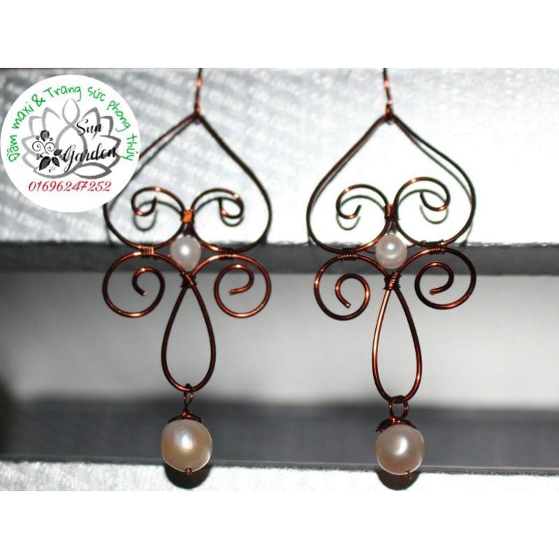 Bông tai dây đồng cổ điển