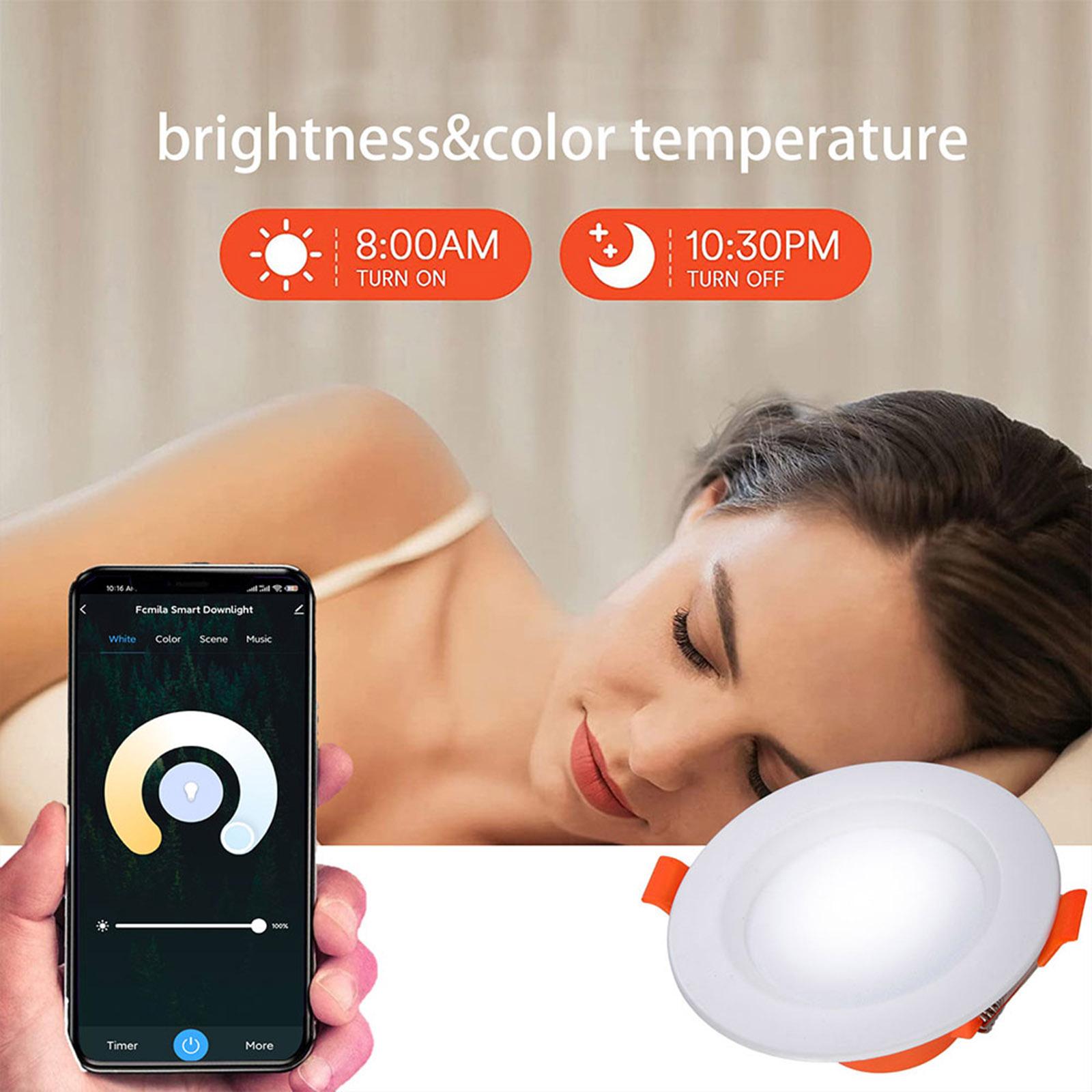 6W WiFi LED Downlight for Ceiling Home Color Change LED Recessed Spotlight APP Control RGB Multicolor Aluminum Spotlight