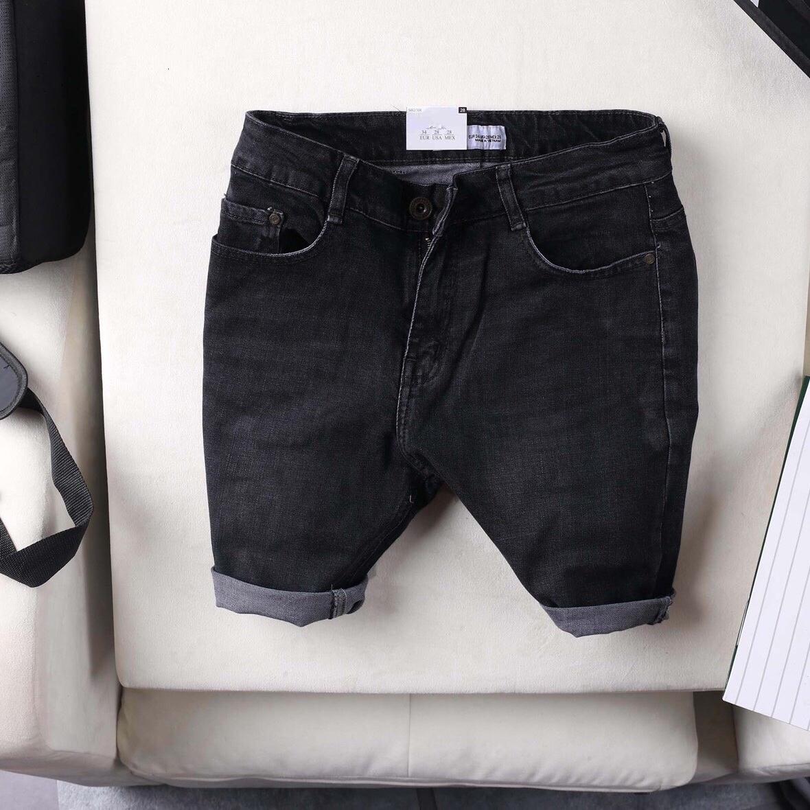 Quần short jean nam B124 co dãn kiểu dán trẻ trung đơn giản thêu họa tiết Julido thời trang hàn quốc